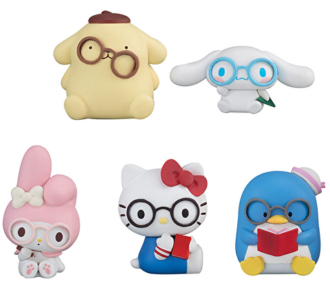 【送料無料】サンリオキャラクターズ めがねっこちゃんフィギュア 全5種 コンプリート,ガチャガチャ 通販 在庫情報