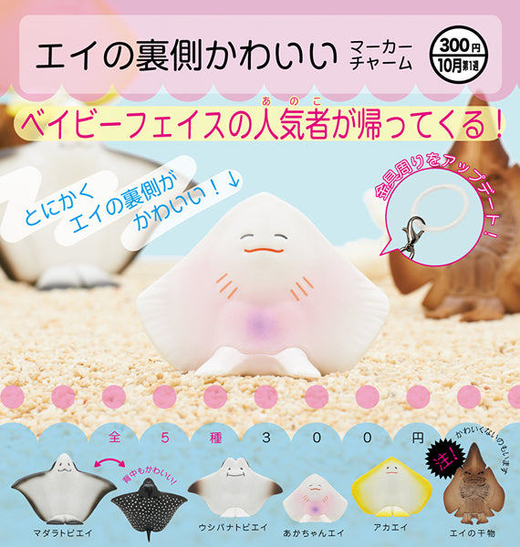 【10月予約】【送料無料】 エイの裏側可愛い マーカーチャーム 全5種 コンプリート